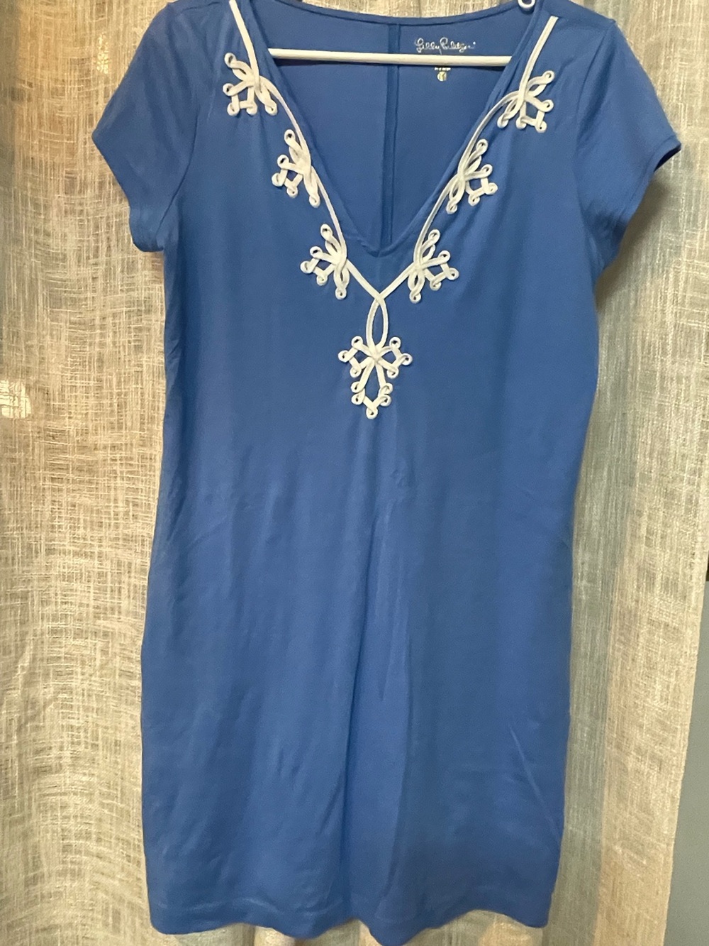 Lilly Pulitzer Royal Blue Shift Dress with White Trim